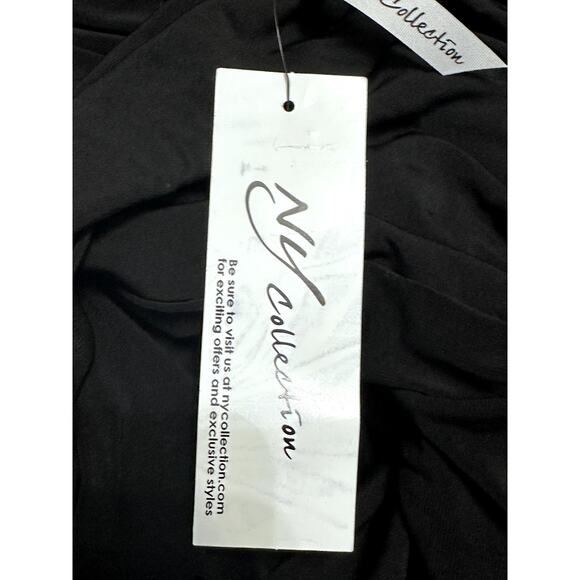 NY Collection Women's Ruched A Line 3/4 Sleeve Knee Length V Neck Dress MP NWT - Picture 8 of 11